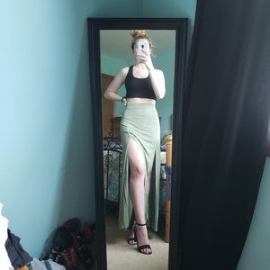 Forever 21 Green Maxi Skirt